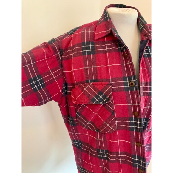 St. John's Bay VTG Barn Chore Coat Jacket Med Plaid 90s Grunge Flannel Lined - Picture 5 of 11